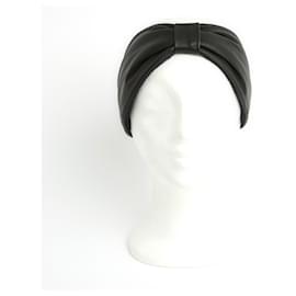 Hermès-Fascia per la testa in pelle grigio scuro in scatola-Grigio