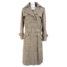 Chanel-13K$ Beigefarbener Tweed-Trenchcoat-Beige