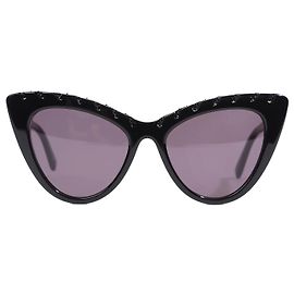 Stella Mc Cartney Stella McCartney Chain Trim Cat-Eye Sunglasses Black Acetate 52mm 18mm 145mm Black