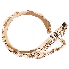 Versace Large V Detailed Ring Gold Base Metal 15 Golden