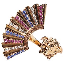 Versace Medusa Fan Cuff Multicolore Cristal / Métal de base doré 13 Doré