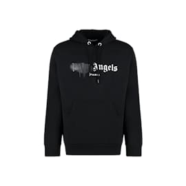 Palm Angels-Paris Sprayed Logo Hoodie-Black