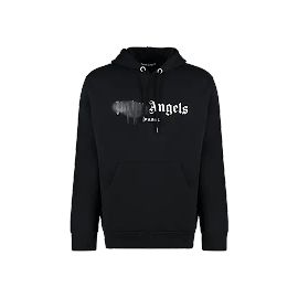 Palm Angels Kapuzenpullover mit aufgesprühtem Paris-Logo Schwarz