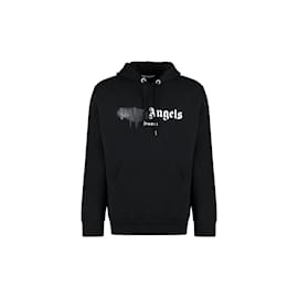Palm Angels-Paris Sprayed Logo Hoodie-Black