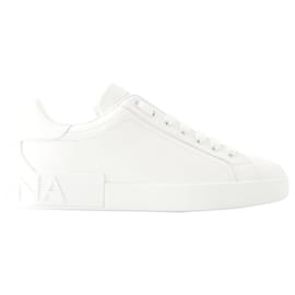 Dolce & Gabbana-Portofino Sneakers - Dolce&Gabbana - Leather - White-White