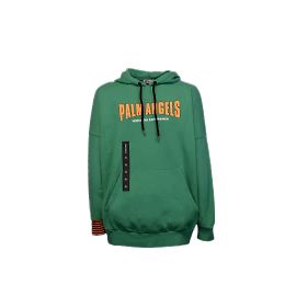 Palm Angels Vintage-Logo über dem Kapuzenpullover Grün