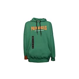 Palm Angels-Vintage logo over hoodie-Green