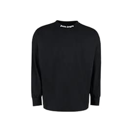 Palm Angels-Doubled Logo Over Tee L/S-Black