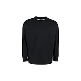 Palm Angels-Doubled Logo Over Tee L/S-Black