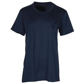 Camiseta Balmain com motivo bordado em algodão azul marinho Azul