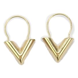 Louis Vuitton-Louis Vuitton Essential V Hoop Earrings  Metal Earrings M61088 in Good condition-Golden