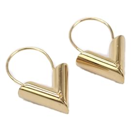 Louis Vuitton-Louis Vuitton Essential V Hoop Earrings  Metal Earrings M61088 in Good condition-Golden