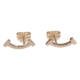 Tiffany & Co-18K T SMile Earrings-Golden