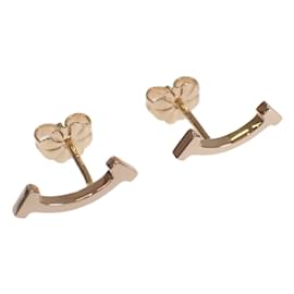 Tiffany & Co-18K T SMile Earrings-Golden