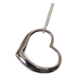 Tiffany & Co-Silberne Halskette mit offenem Herz-Silber