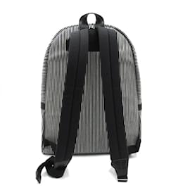 Céline-Denim Striped Backpack-Blue
