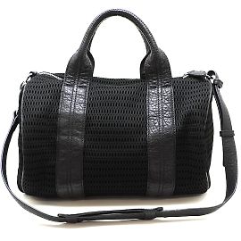 Alexander Wang Bolsa Rocco em Crochê em Couro e Tecido Preto