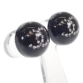 Chanel-CC Crystal Stud Earrings  AB7368-Black