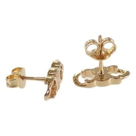 Céline-Triomphe Gourmet Stud Earrings  460BL6Bra.35or-Golden