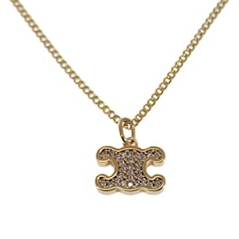 Céline-Triomphe Studded Pendant Necklace  460GB6BZI.35or-Golden