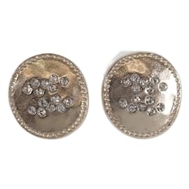 Chanel-Runde CC-Ohrringe mit Nieten-Golden