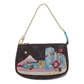 Louis Vuitton-Louis Vuitton Monogram Vivienne Animation Mini Pochette Accesorios Bolso de hombro de lona M81637 En muy buenas condiciones-Castaño