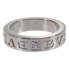 Bulgari-Bvlgari 18K Diamond Band Metal Ring 339978.0 in Excellent condition-Silvery