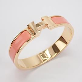 Hermès-Hermes Clic H Bracelet Enamel Bracelet in Excellent condition-Pink