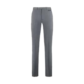 Autre Marque-ALL-OVER LOGO TAILORED TROUSERS-Grey