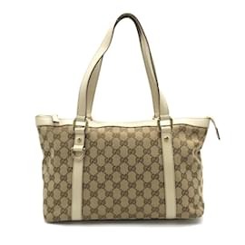 Gucci-GG Canvas Abbey Tote Bag 141470-Brown