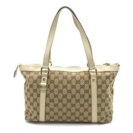 Gucci-GG Canvas Abbey Tote Bag 141470-Brown