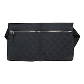 Gucci-riñonera de lona con GG 28566-Negro