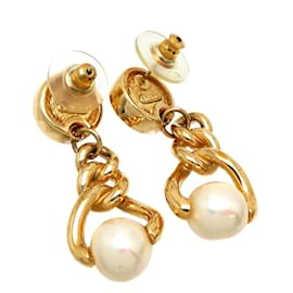 Dior-orecchini a goccia di perle-D'oro