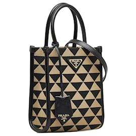 Prada-Bolso satchel Prada Mini Symbole Triangolo marrón-Otro