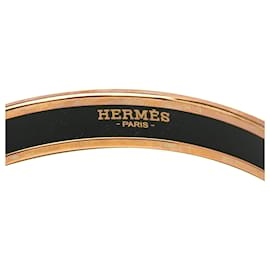 Hermès-Hermes Gold Cavald'Or Surnaturel Narrow Enamel Bangle-Golden