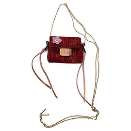 Fendi Picot Tasche Rote Perlen Rot