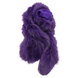 Etro Raposa Roxa e Tippet de Seda Roxo