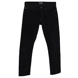 Tom Ford-Tom Ford Slim-Fit Trousers in Black Cotton-Black
