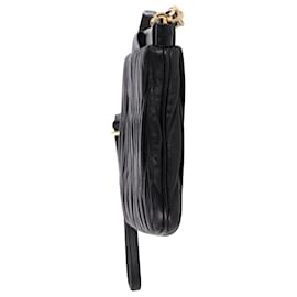 Miu Miu-Miu Miu Matelassé Clutch Crossbody Bag in Black Leather-Black