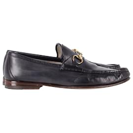 Gucci-Gucci Horsebit 1953 Loafers in Navy Blue Leather-Navy blue