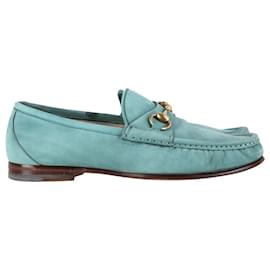 Gucci-Gucci Horsebit 1953 Loafers in Green Suede-Green