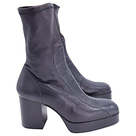 Chloé-Chloe Izzie Platform Ankle Boots in Black Leather-Black