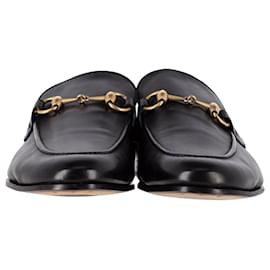 Gucci-Gucci Jordaan Horsebit Loafers in Black Calfskin Leather-Black