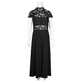 Alice + Olivia-Elysia Black Jumpsuit with Laces-Black