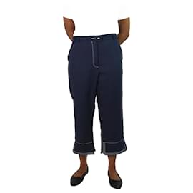 Loewe-Dark blue cropped trousers - size UK 16-Blue