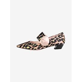 Roger Vivier-Zapatos de tacón bajo y punta en punta con estampado de leopardo multicolor - talla UE 37-Multicolor