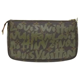 Louis Vuitton-LOUIS VUITTON Monogramm Graffiti Pochette Accessoires Khaki M92191 LV Auth bs9658-Khaki,Monogramm