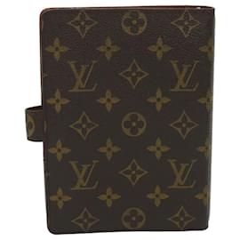 Louis Vuitton-LOUIS VUITTON Monogramm Agenda MM Tagesplaner Cover R20105 LV Auth 56896-Monogramm