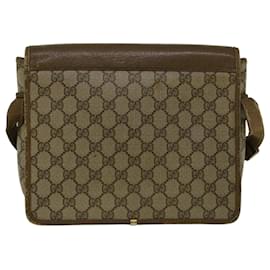 Gucci-GUCCI GG Canvas Shoulder Bag PVC Leather Beige Auth 57669-Beige