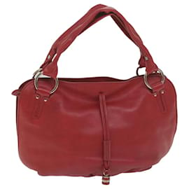 Céline-CELINE Shoulder Bag Leather Red Auth 58409-Red